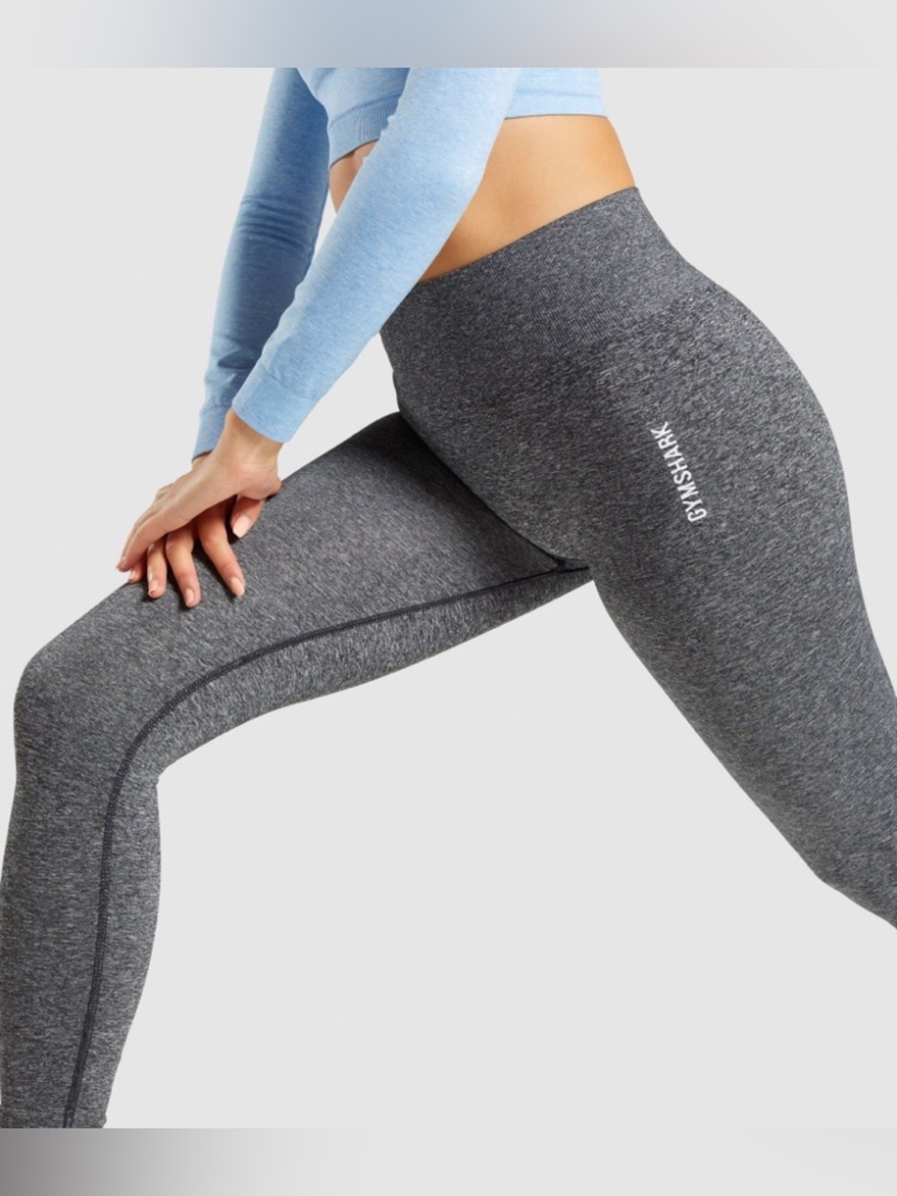 Gymshark ADAPT MARL SEAMLESS LEGGINGS Gray Women’s Waist 12.5”